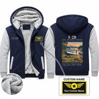 Thumbnail for Pitts S-2B Zipped Sweatshirts - Poster + Name - Navy & Gray