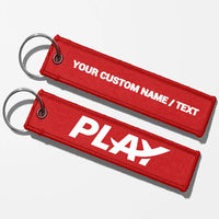 Thumbnail for Play Airlines Crew & Staff Tag Key Chains - Red - Personalized
