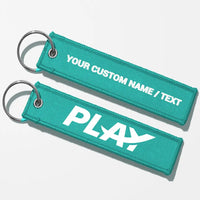 Thumbnail for Play Airlines Crew & Staff Tag Key Chains - Turquoise - Personalized