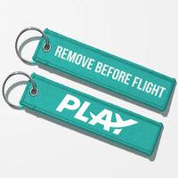 Thumbnail for Play Airlines Crew & Staff Tag Key Chains - Turquoise - Remove Before Flight