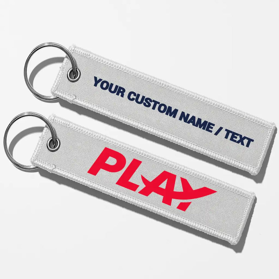 Play Airlines Crew & Staff Tag Key Chains - White - Personalized