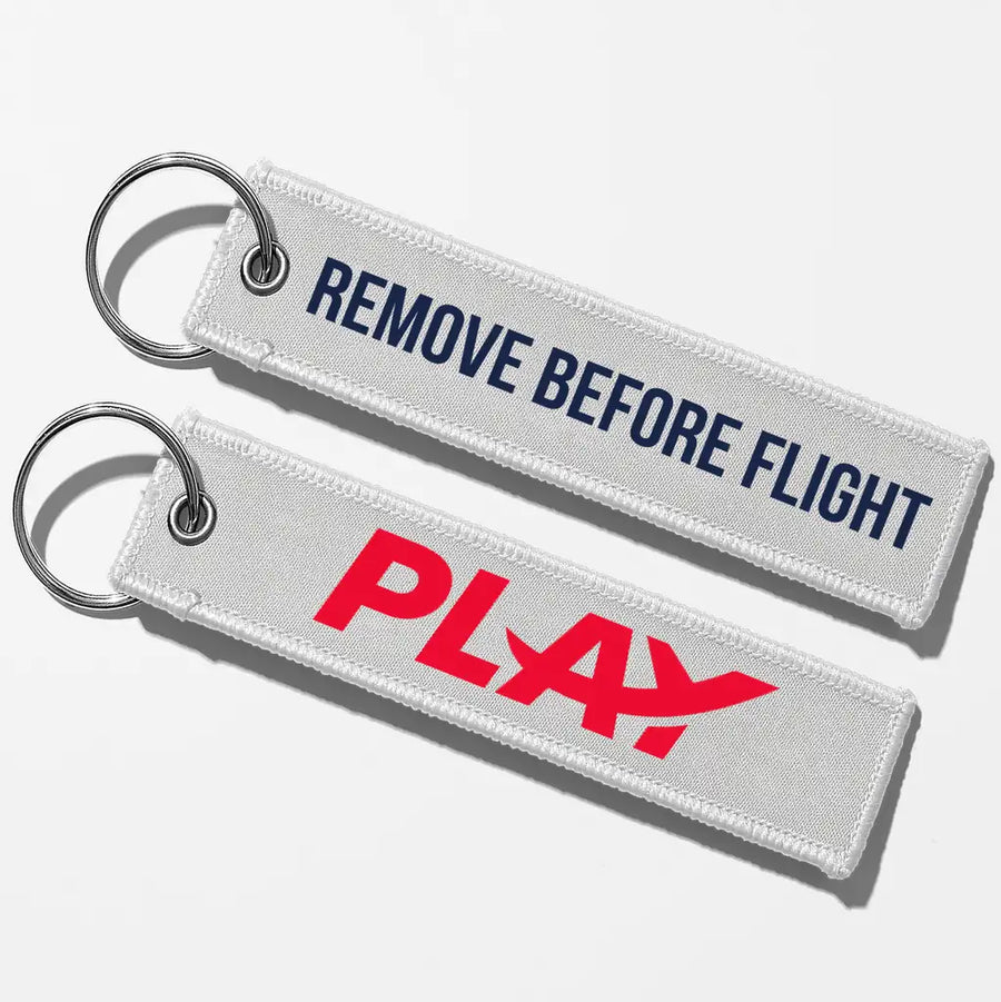Play Airlines Crew & Staff Tag Key Chains - White - Remove Before Flight
