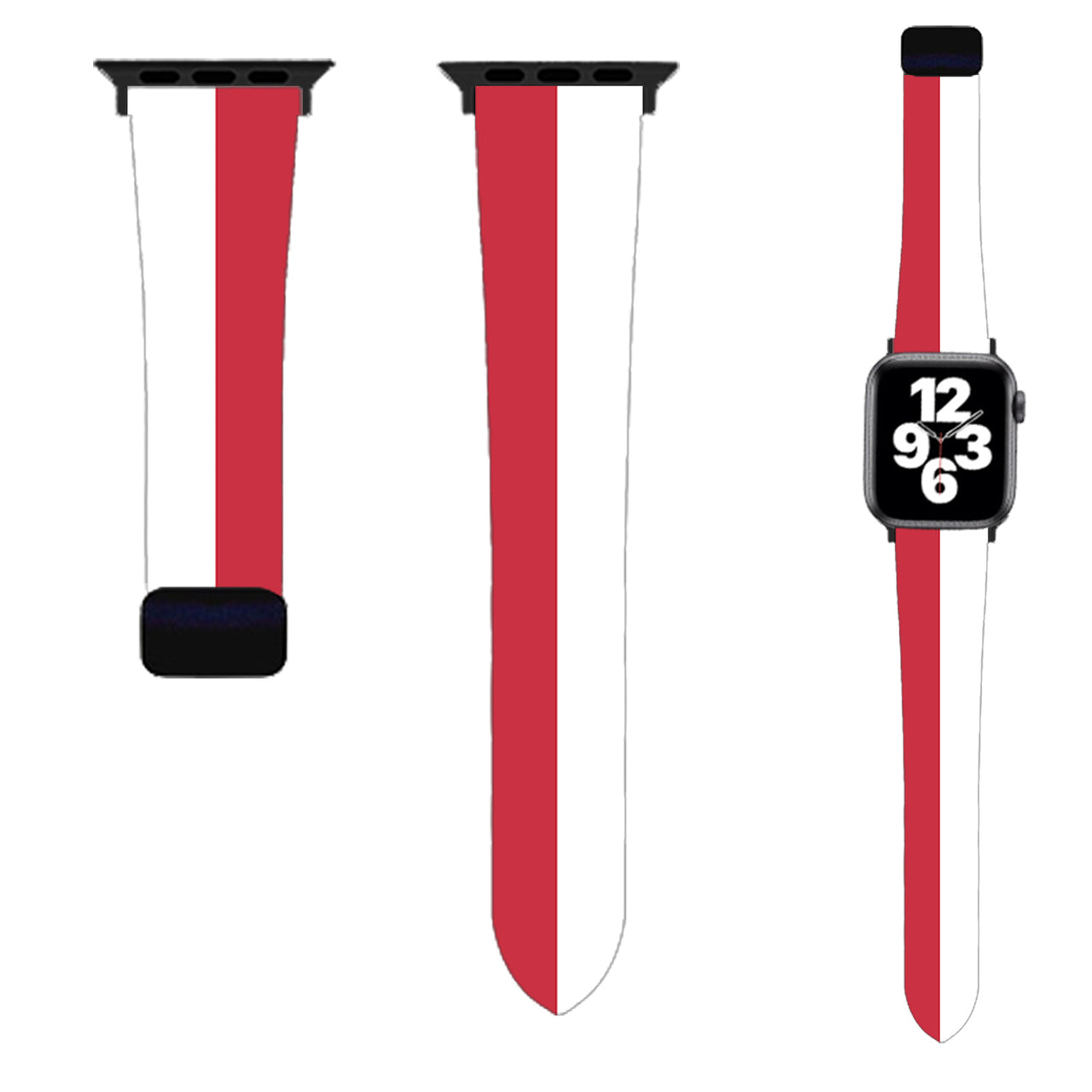 Poland Flag Designed Soft Silicone Apple Watch Bands