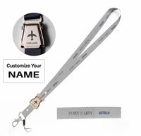 Thumbnail for Port Fairy City Series seat belt lanyard - light gray with name