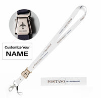 Thumbnail for Positano City Series seat belt lanyard - white with name