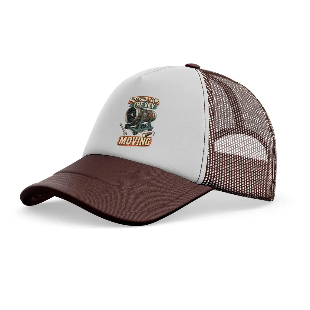 Precision Keeps The Sky Moving trucker cap - brown