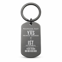 Thumbnail for Prince George Airport YXS - Key Chain - Customizable Boarding Pass - Black