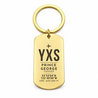 Thumbnail for Prince George Airport YXS - Key Chain - Original Design - Gold