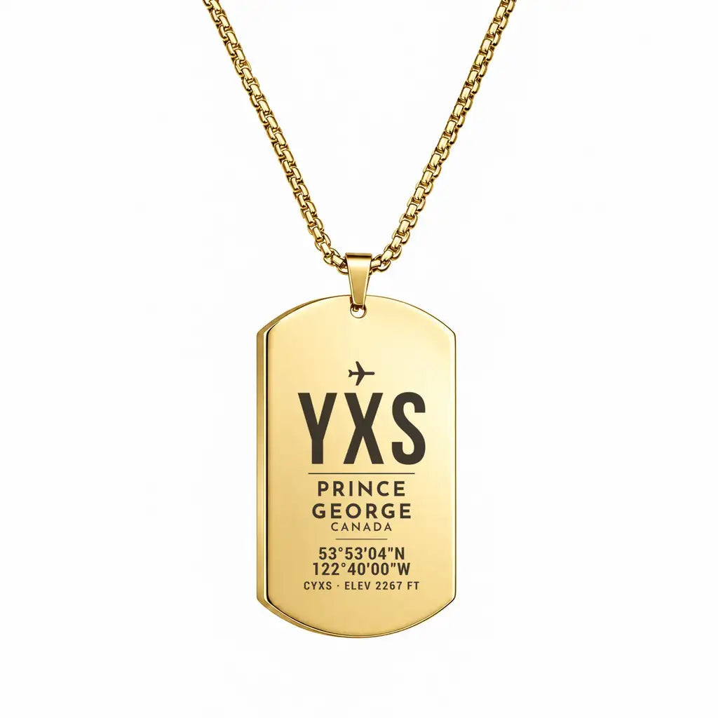 Prince George Airport YXS - Necklace - Original Design - Gold