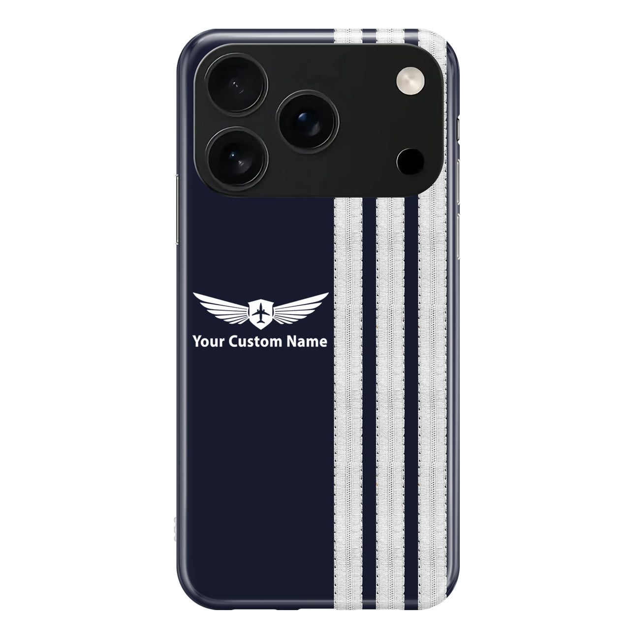 Custom Name + Special "SILVER" Epualettes (4,3,2 Lines) iPhone Cases