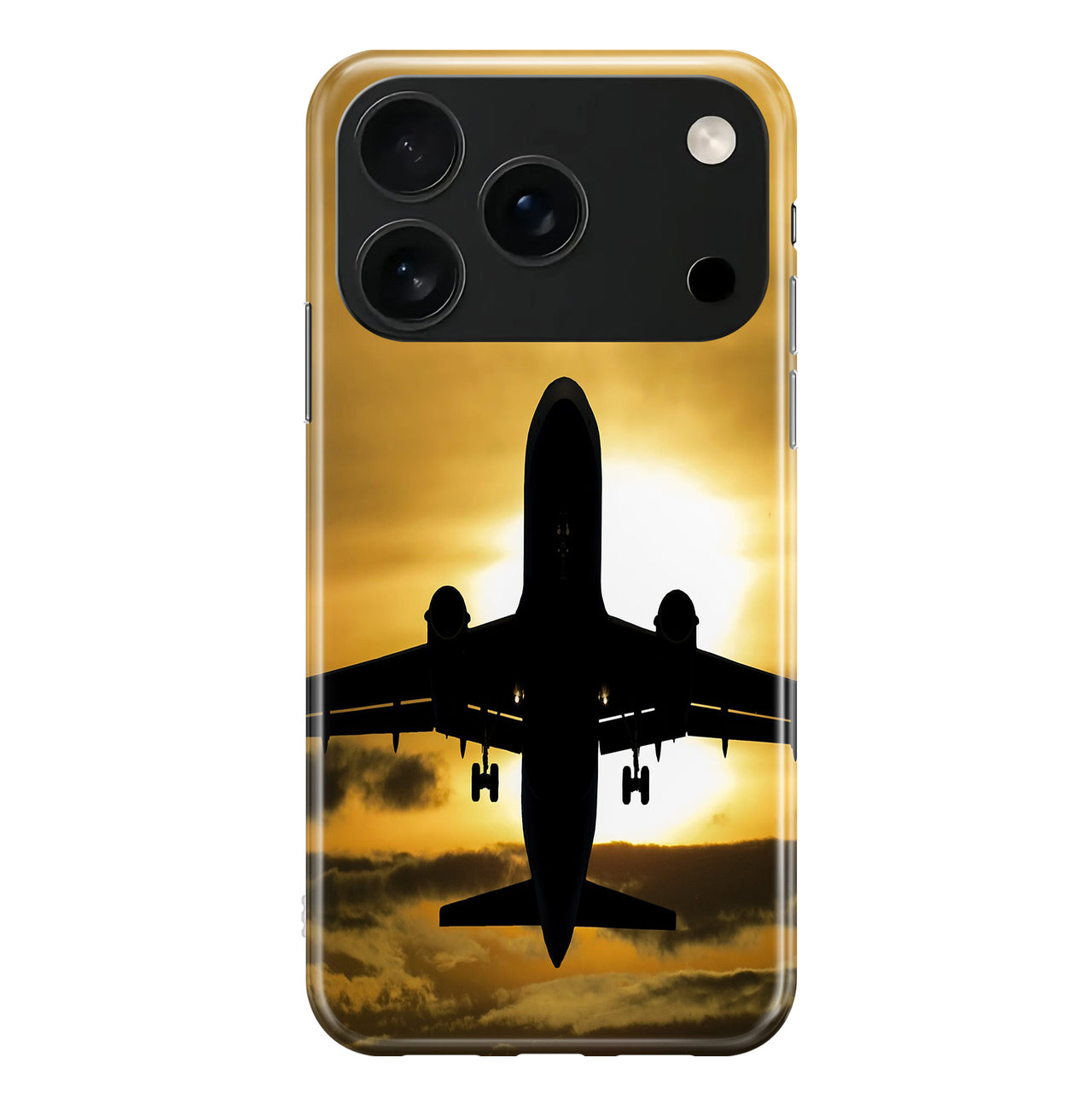 Departing Passanger Jet During Sunset Designed iPhone Cases
