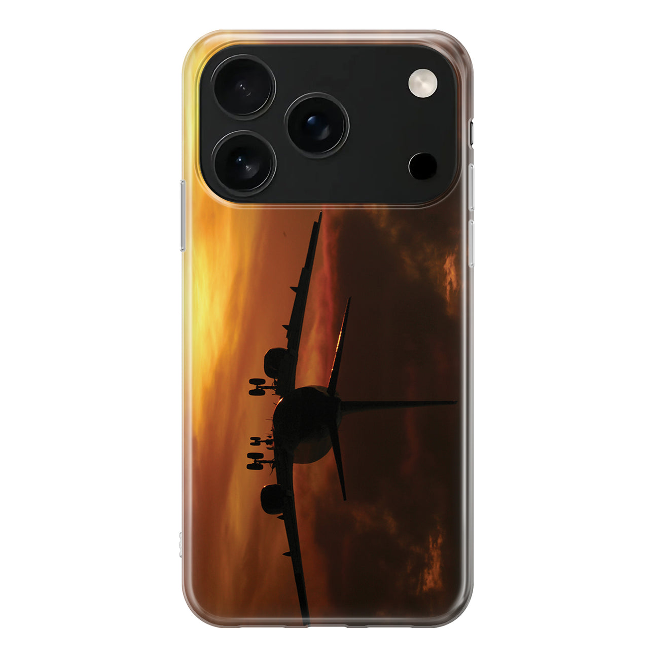Beautiful Aircraft Landing at Sunset Designed iPhone Cases