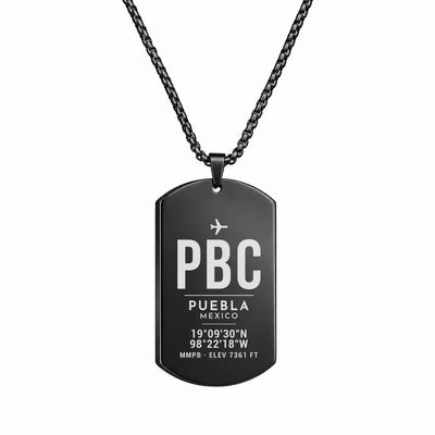 Puebla Hermanos Serdán International Airport PBC - Necklace - Original Design - Black