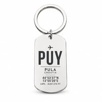 Thumbnail for Pula Airport PUY - Key Chain - Original Design - Silver