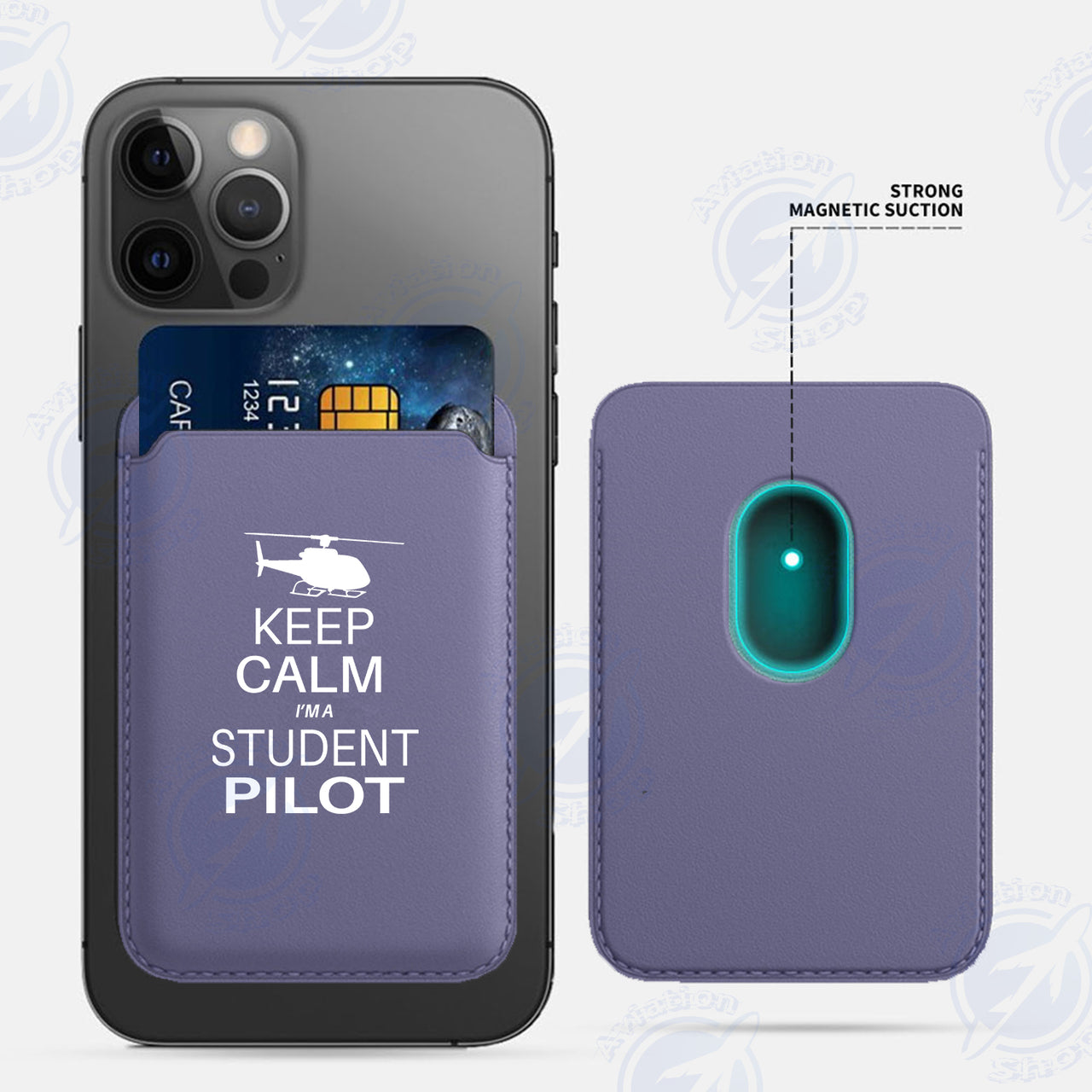 Student Pilot (Helicopter) iPhone Cases Magnetic Card Wallet