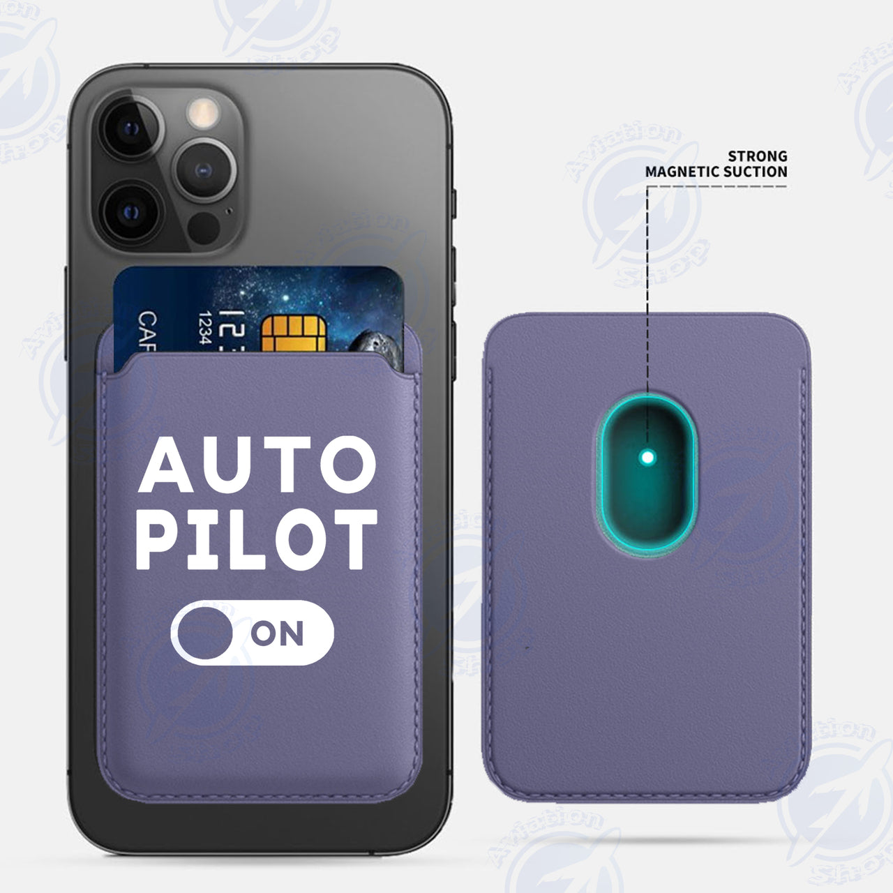 Auto Pilot ON iPhone Cases Magnetic Card Wallet