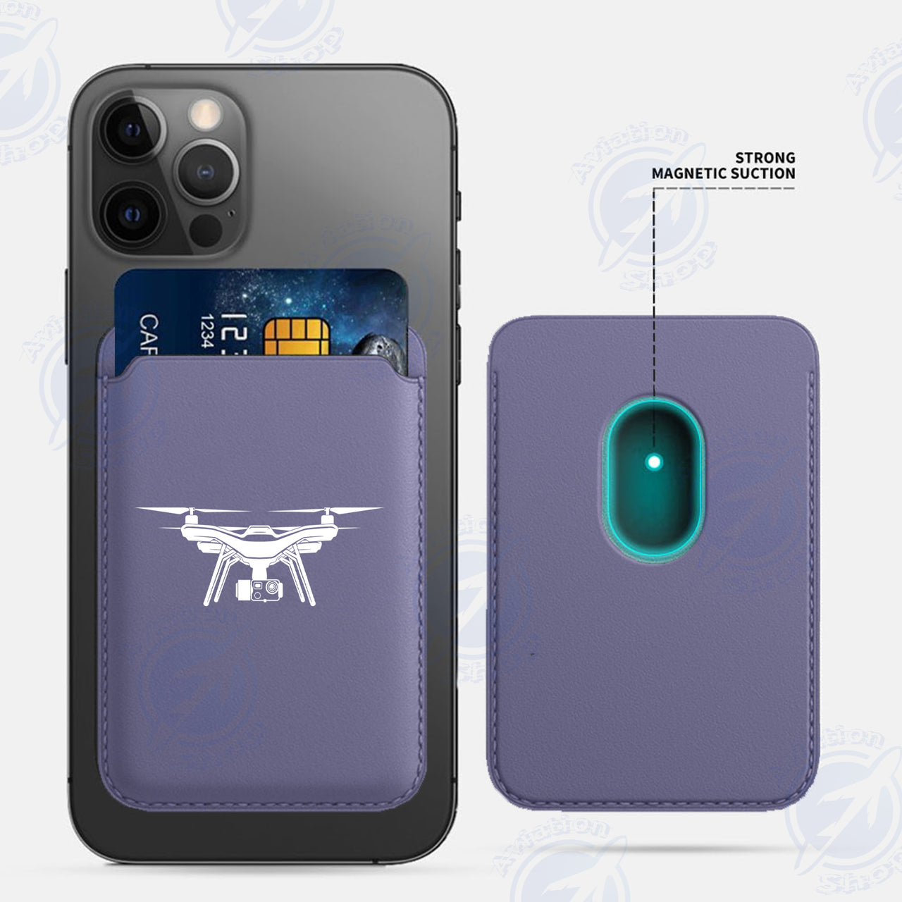 Drone Silhouette iPhone Cases Magnetic Card Wallet