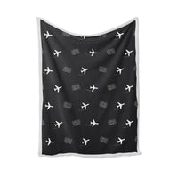 Thumbnail for Querétaro Intercontinental Airport (QRO) Bedding Sets & Blankets - Blanket - Pattern - Black