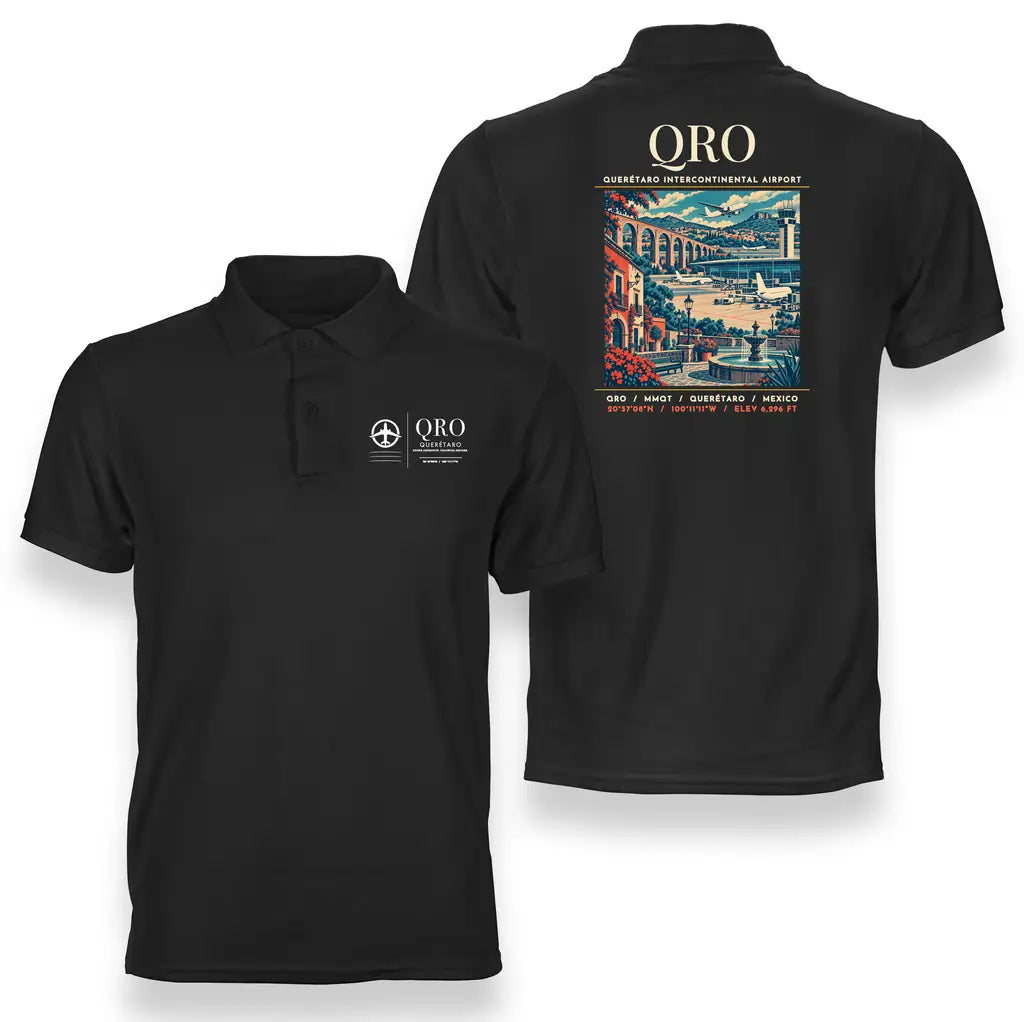 QRO - Poster - Double-Side Polo - Black
