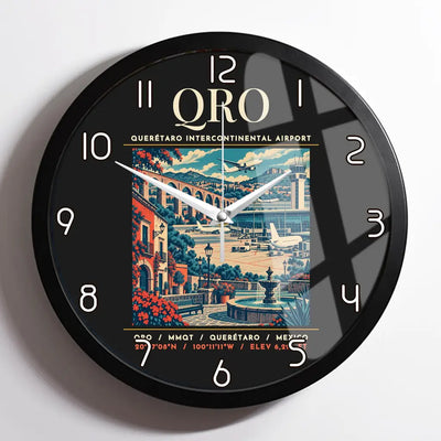 QRO - Poster - Wall Clock Framed - Black