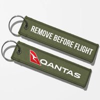 Thumbnail for Qantas Cabin Crew & Staff Tag Key Chains - Green Army - Remove Before Flight