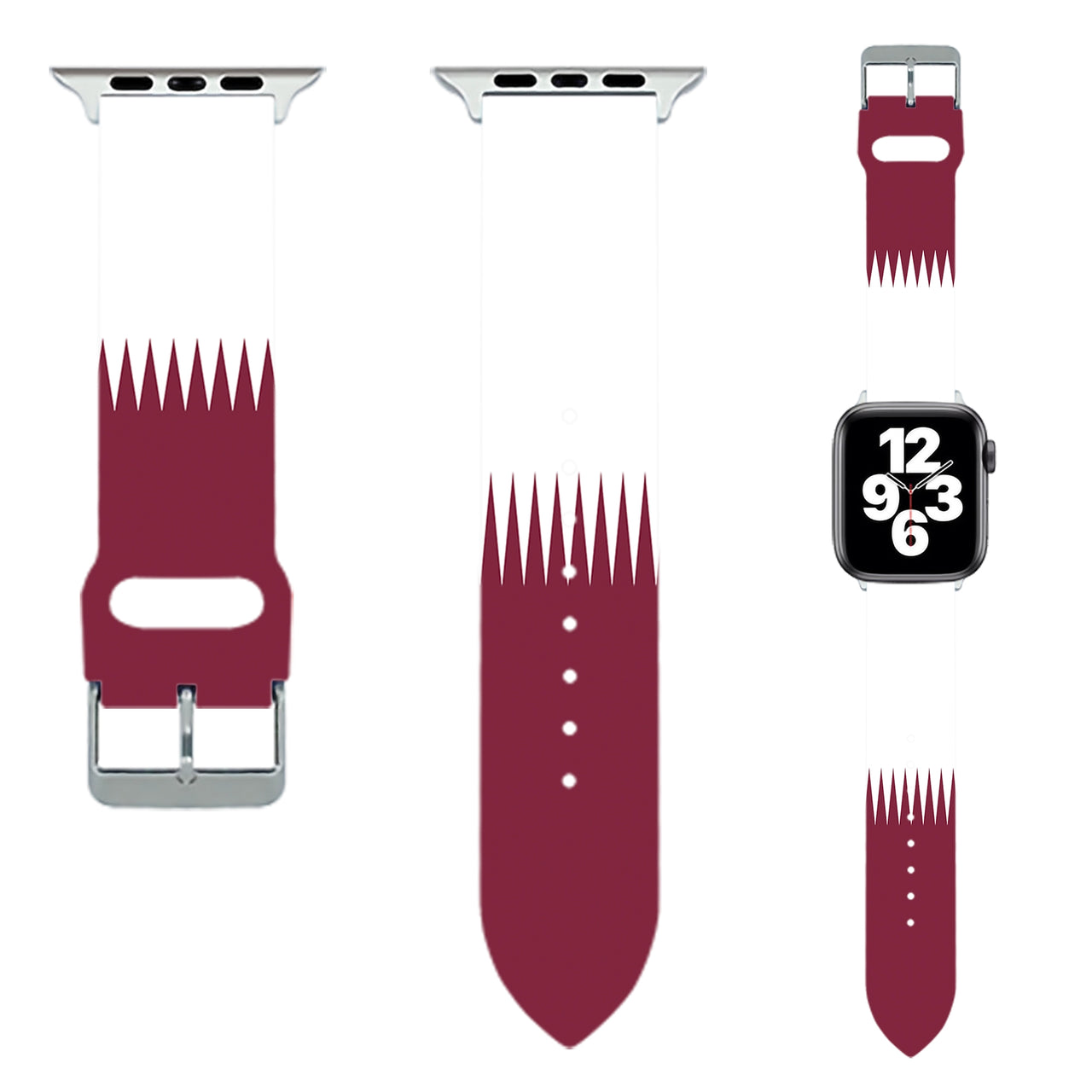 Qatar Flag Designed Soft Silicone Apple Watch Bands