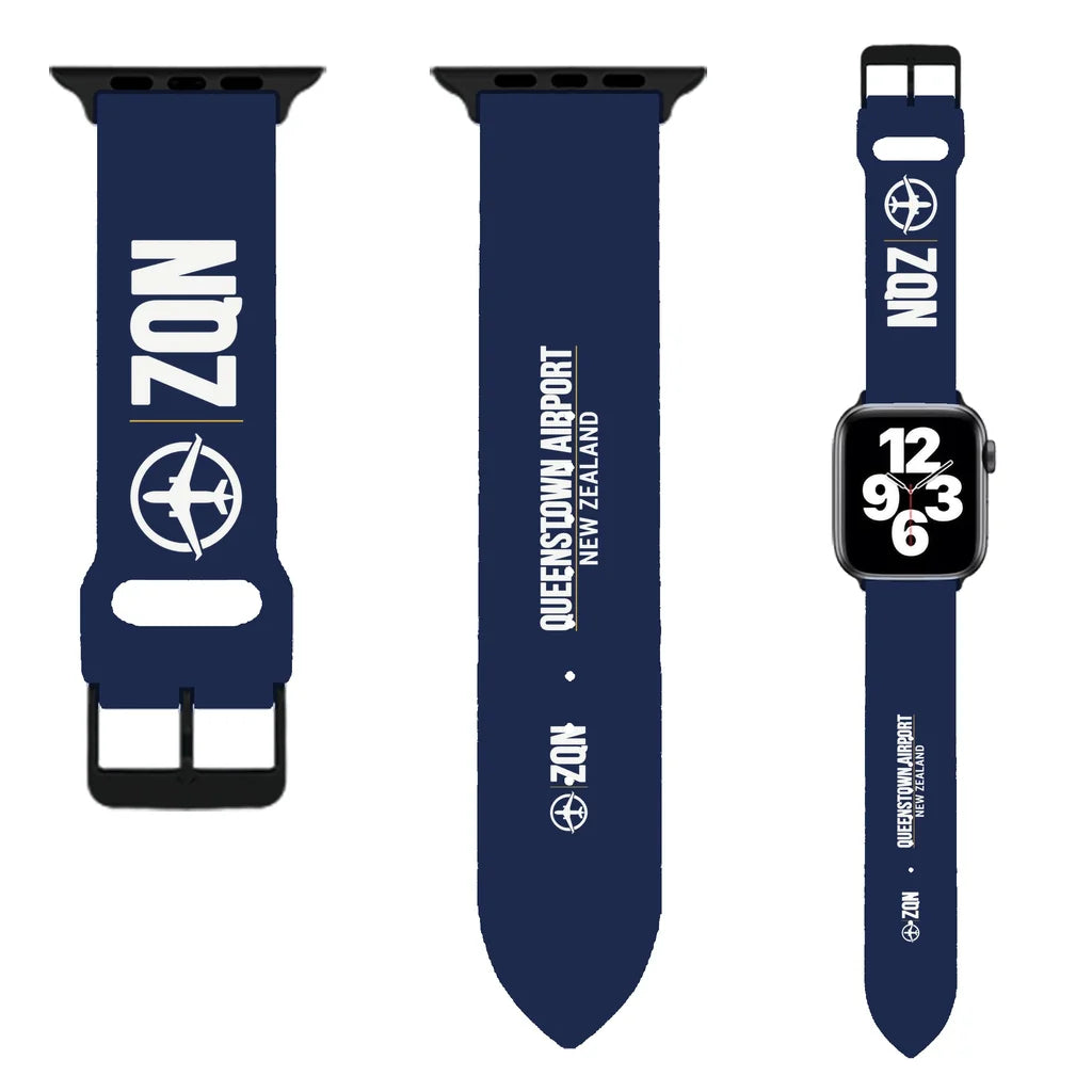 WBV6 | Queenstown Airport ZQN - Wakatipu Alpine Gold | Navy Blue (Metal Buckle)