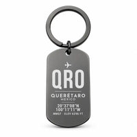 Thumbnail for Querétaro Intercontinental Airport QRO - Key Chain - Original Design - Black