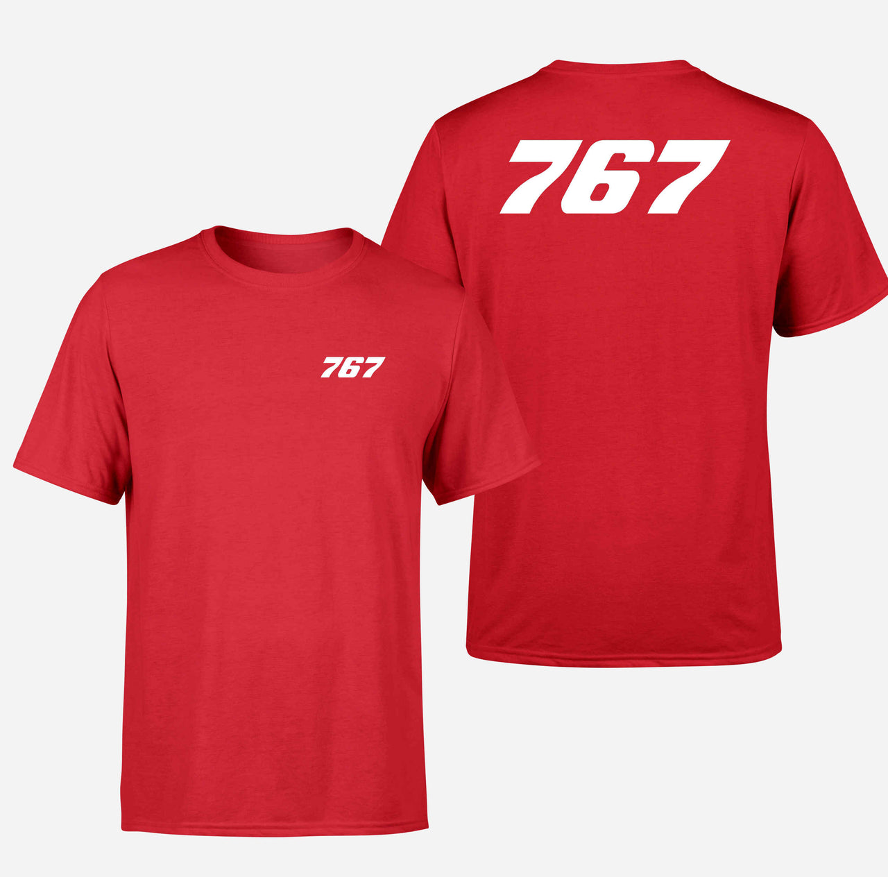 767 Flat Text Designed Double-Side T-Shirts