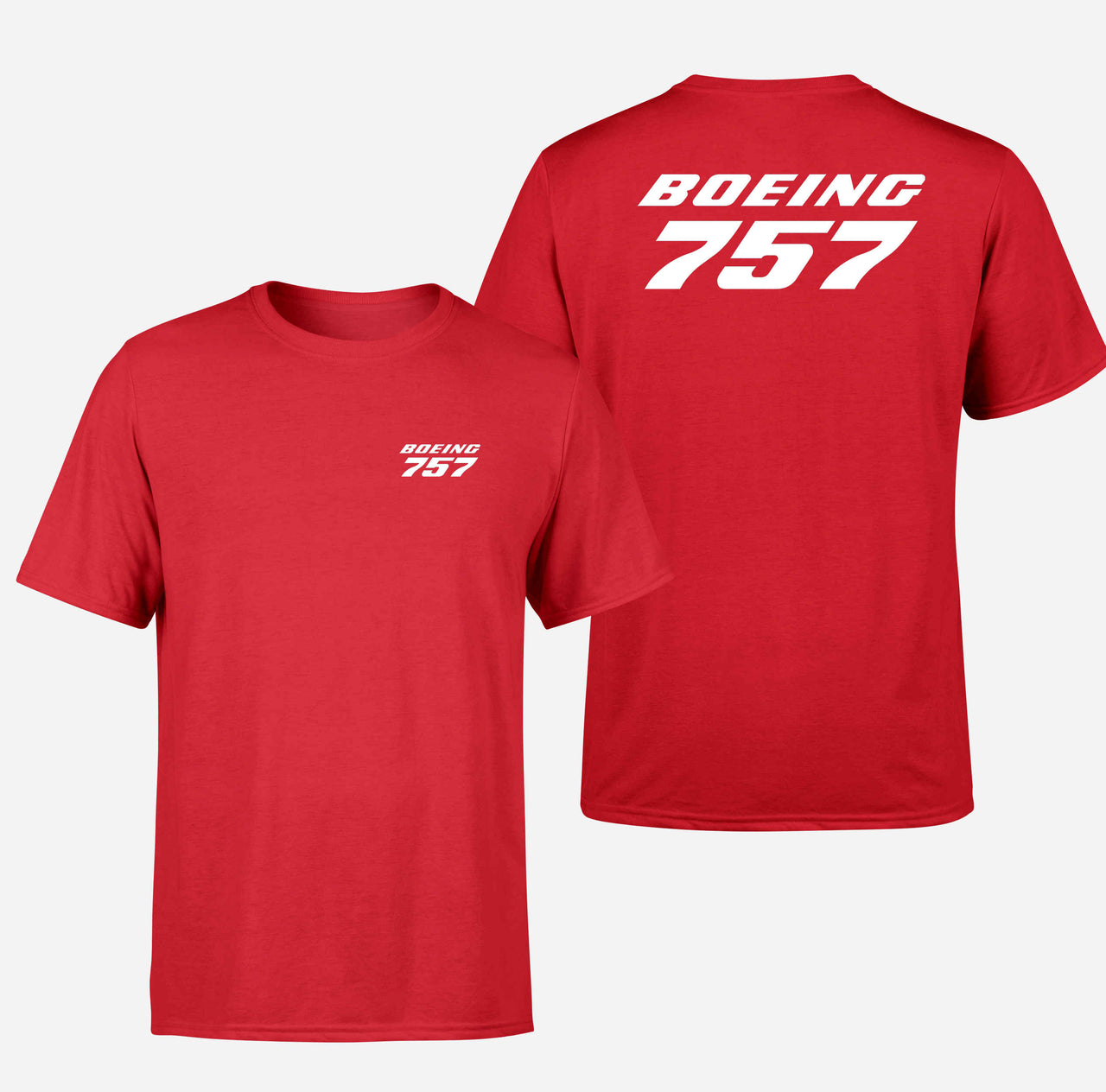 Boeing 757 & Text Designed Double-Side T-Shirts