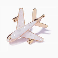 Thumbnail for Golden White Airplane Brooches for Women
