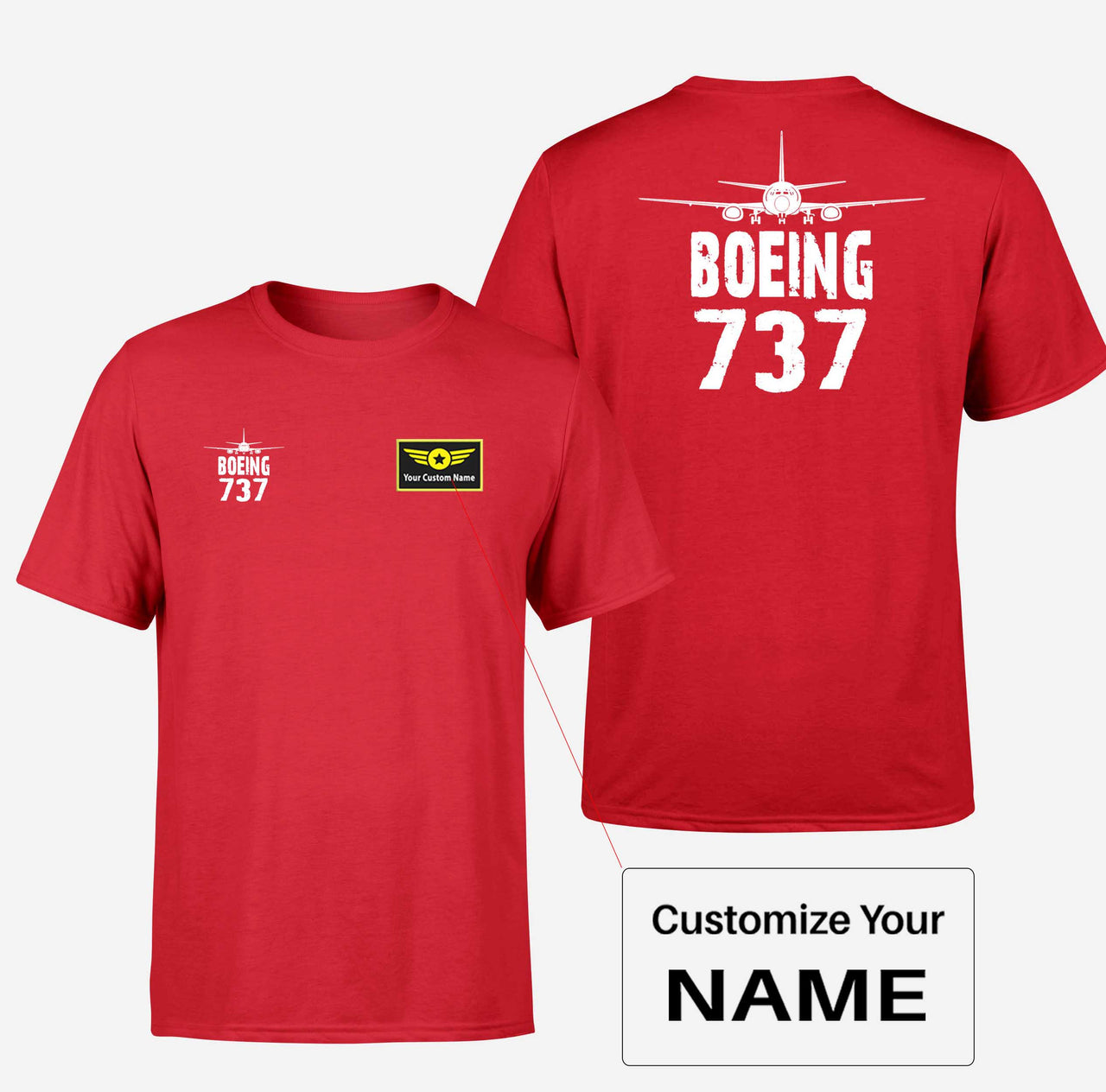 Boeing 737 & Plane Designed Double-Side T-Shirts