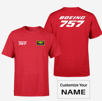 Thumbnail for Boeing 757 & Text Designed Double-Side T-Shirts
