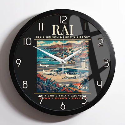 RAI - Poster - Wall Clock Framed - Black