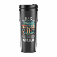 Thumbnail for Marrakech Menara Airport (RAK) Travel Mugs - Poster + Name - Plastic (No Holder) - Gray
