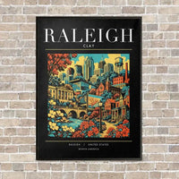 Thumbnail for RALEIGH - Poster - Canvas Framed - Black