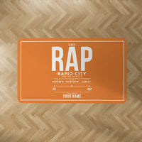 Thumbnail for Rapid City Regional Airport (RAP) Carpets - Carpet Rectangle - ID Tag + Name - Orange