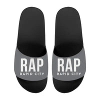 Thumbnail for Rapid City Regional Airport (RAP) Slippers & Flip Flops - Slippers - Sport - Code - Gray
