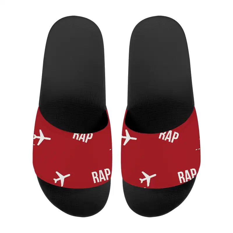Rapid City Regional Airport (RAP) Slippers & Flip Flops - Slippers - Sport - Pattern - Red
