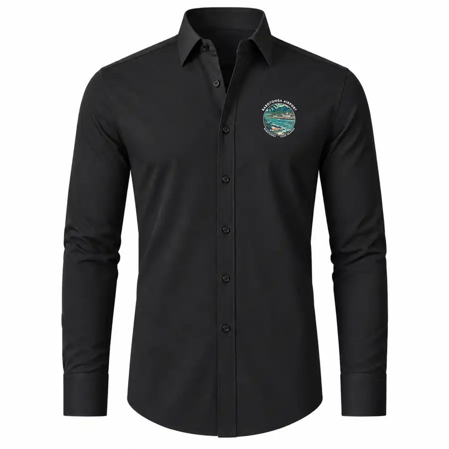 Rarotonga International Airport (RAR) Shirts - Long Sleeve Shirt - Badge - Black