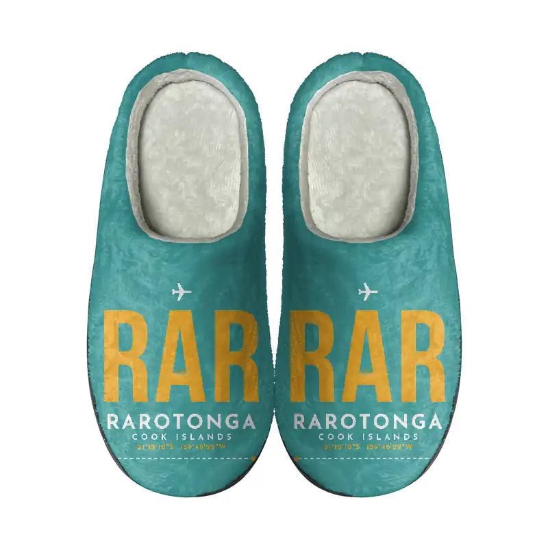 Rarotonga International Airport (RAR) Slippers & Flip Flops - Slippers - Cotton - Code - Same - Turquoise
