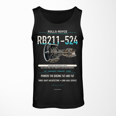 RB211-524 design on black tank top
