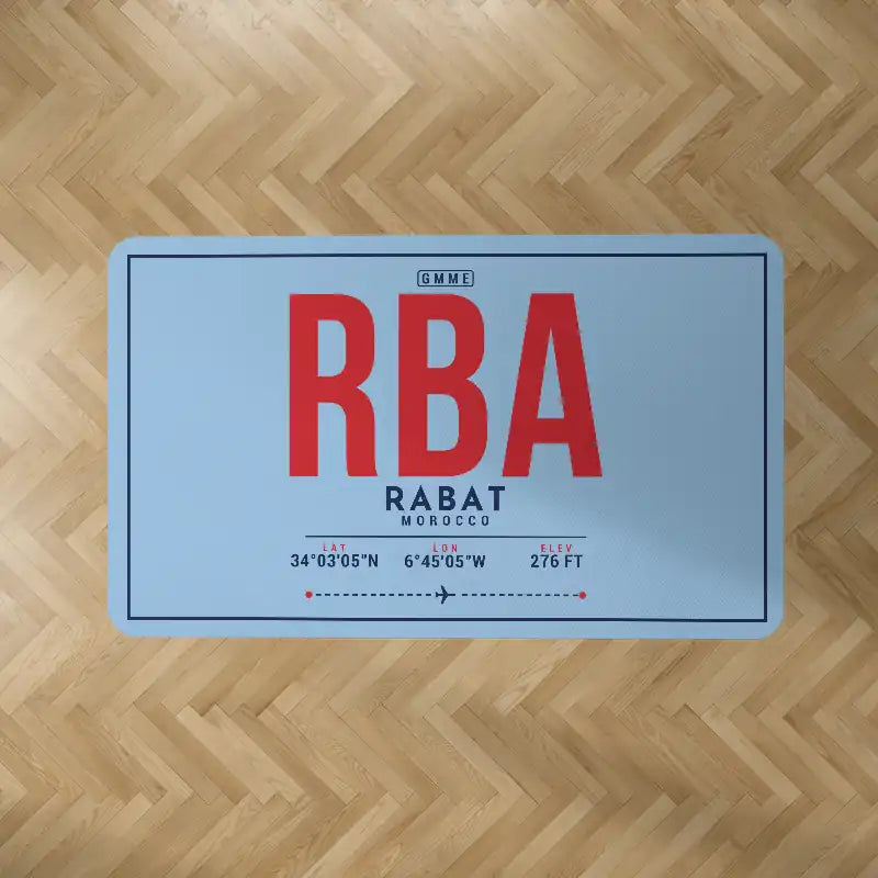 Rabat-Salé Airport (RBA) Carpets - Carpet Rectangle - ID Tag - Light Blue