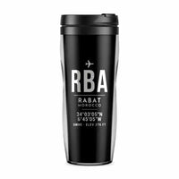 Thumbnail for Rabat-Salé Airport (RBA) Travel Mugs - ID Tag - Plastic (No Holder) - Black