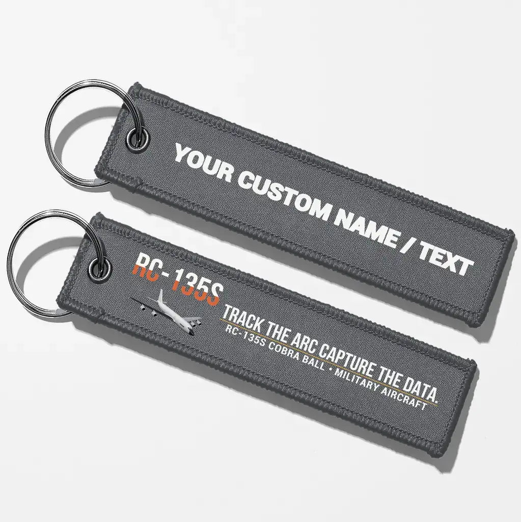 RC-135S Cobra Ball Aviator Key Chains - Gray - Personalized