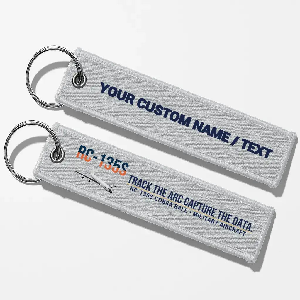 RC-135S Cobra Ball Aviator Key Chains - Light Gray - Personalized