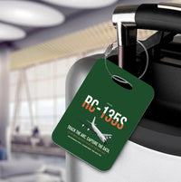 Thumbnail for RC-135S Cobra Ball design on dark green acrylic luggage tags, double-side print