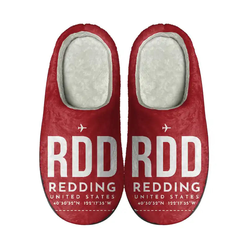 Redding Regional Airport (RDD) Slippers & Flip Flops - Slippers - Cotton - Code - Same - Red