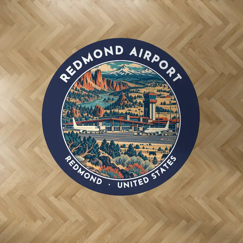 Roberts Field (RDM) Carpets - Carpet Round - Badge - Dark Blue