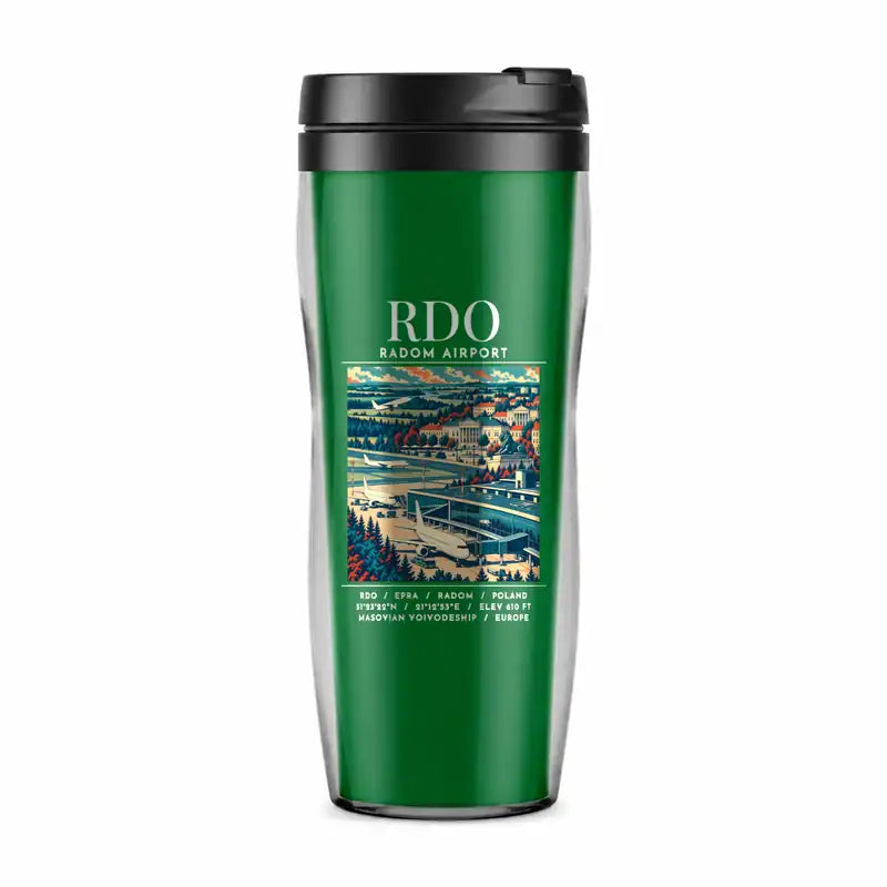 Radom Airport (RDO) Travel Mugs - Poster - Plastic (No Holder) - Green